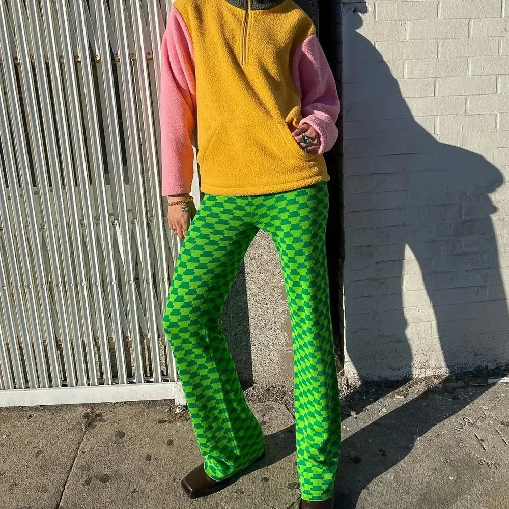 NWT Lisa Says Gah Luca Knit Pant in Vintage Rug Bocce Court 💚 (Sz XL/2XL) - Picture 4 of 11